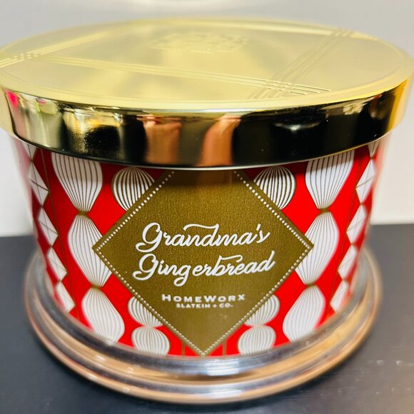 HomeWorx by Slatkin Grandma's Gingerbread 4-Wick 18oz Candle NEW - Picture 1 of 5